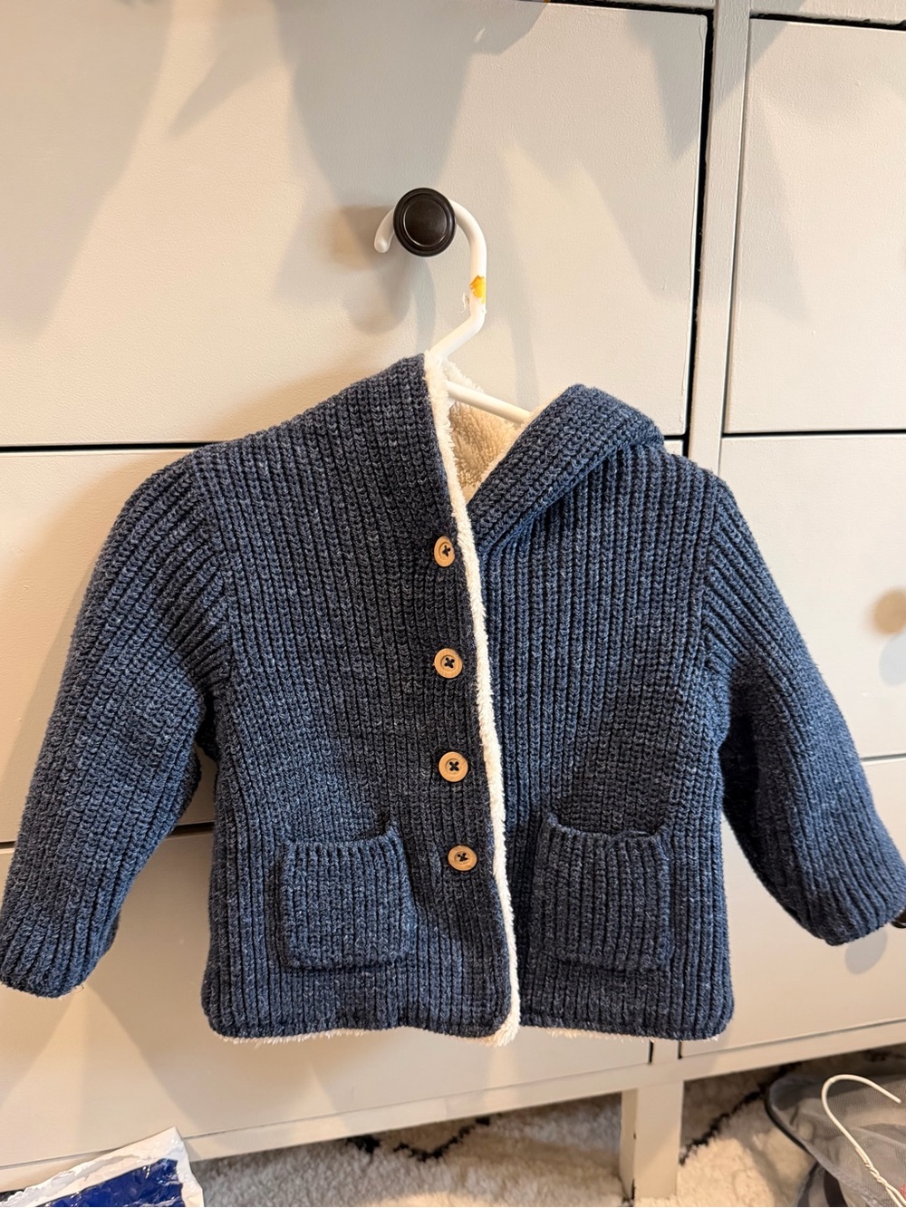 baby GAP Baby Bear Cardigan Hooded Blue 12-18 Months